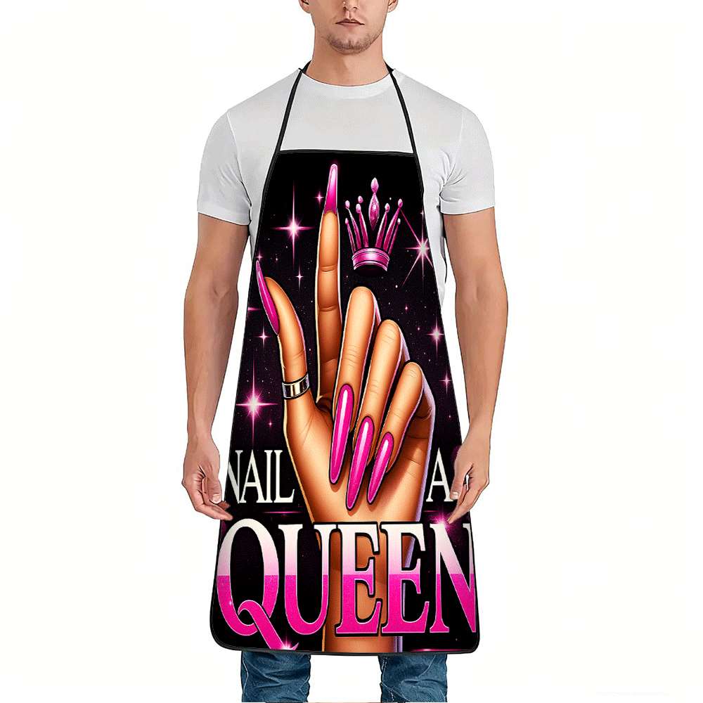 Art Craft Restaurant - 1 Trendy Nail Art-Themed Apron, Featuring