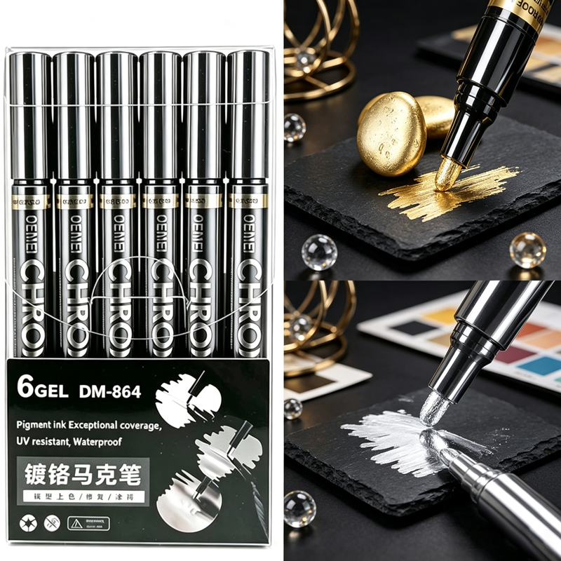 Illustration Marker Set - 1/3/5/12pcs Chrome Mirror Marker Pen Set,
