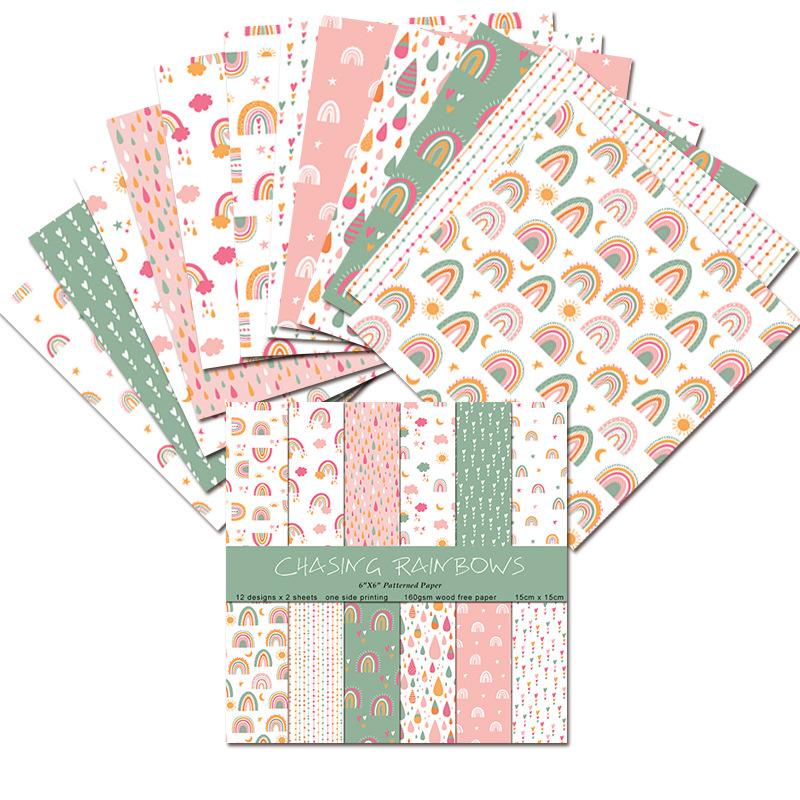 Art Craft Rainbow - 24 Sheets/Set Rainbow Craft Paper Pads