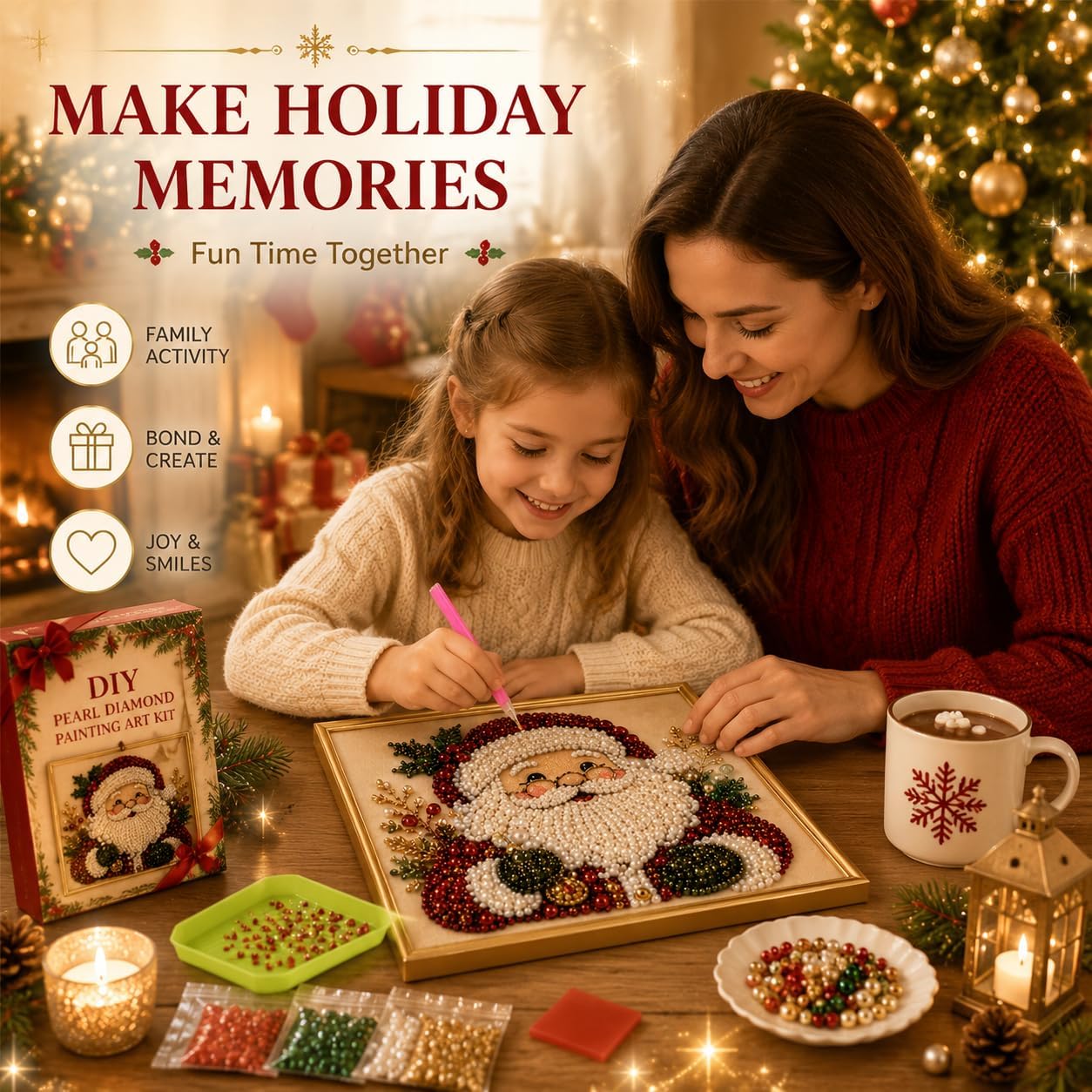 DIY Christmas Pearl Diamond Pa - Art Craft For Christmas ulasan dan harga