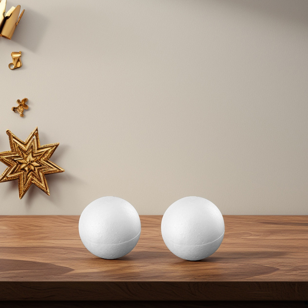 12Pcs Foam Balls White Polysty - Art Craft For Christmas ulasan dan harga