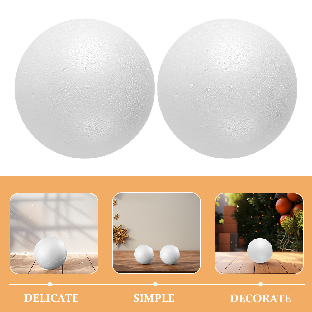 12Pcs Foam Balls White Polysty - Art Craft For Christmas ulasan dan harga