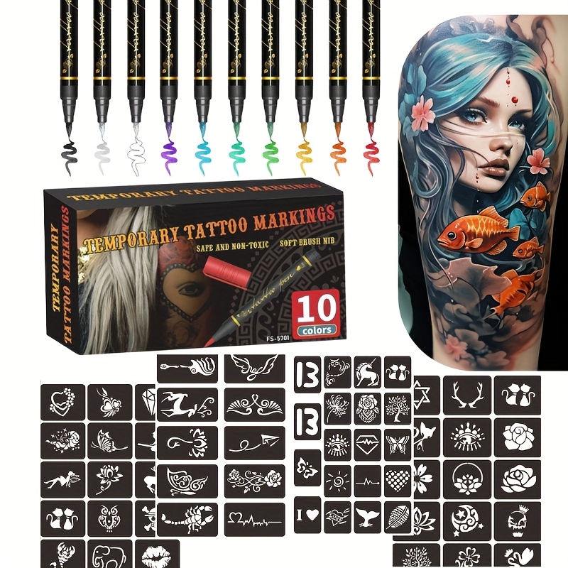 Temporary Tattoo Marker Set 10 - Illustration Marker Set ulasan dan harga