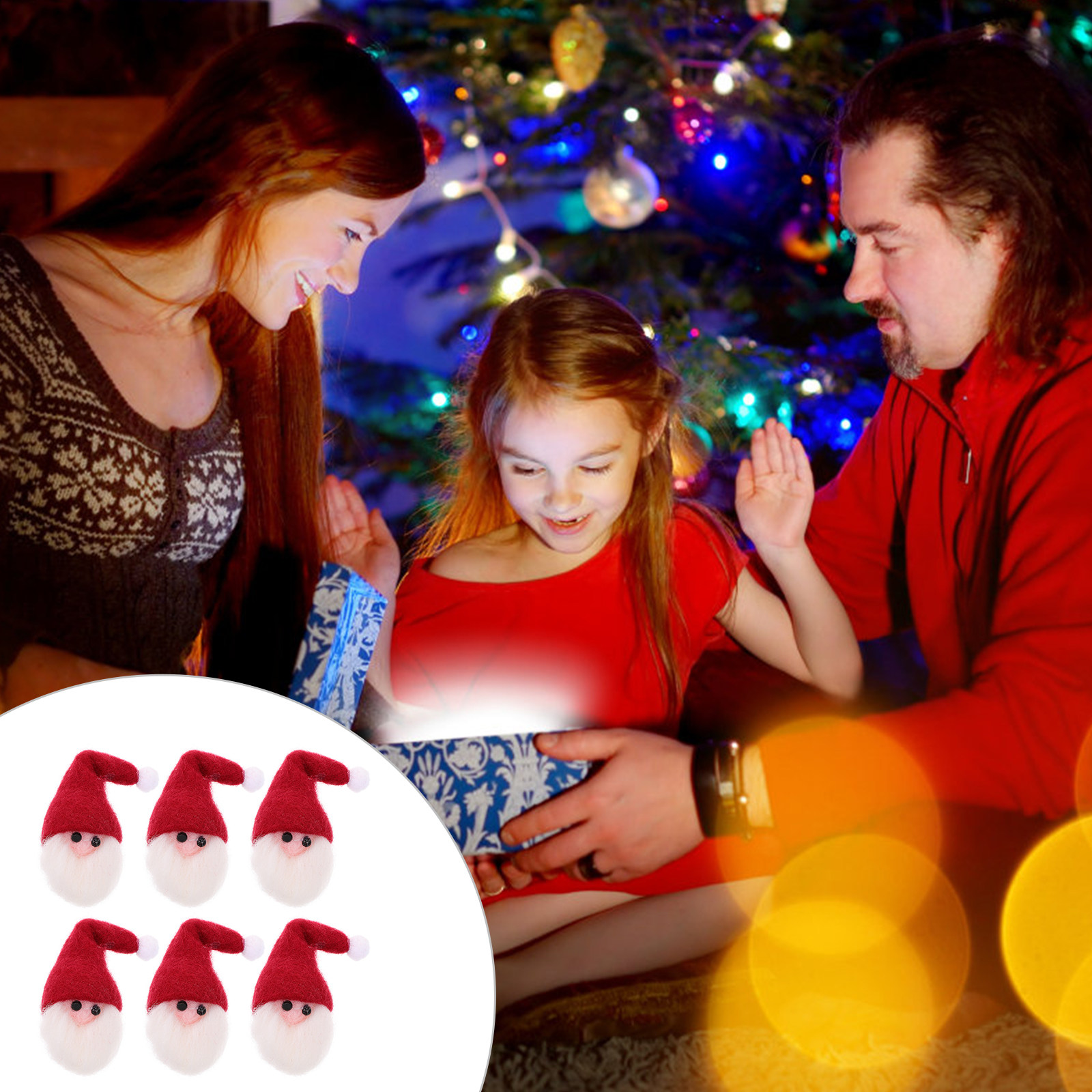 6Pcs Premium Felt Santa Claus  - Art And Craft Xmas Tree ulasan dan harga