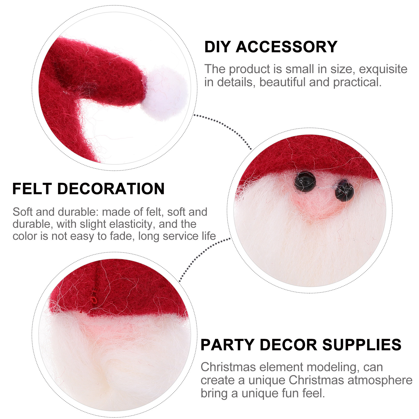 6Pcs Premium Felt Santa Claus  - Art And Craft Xmas Tree ulasan dan harga