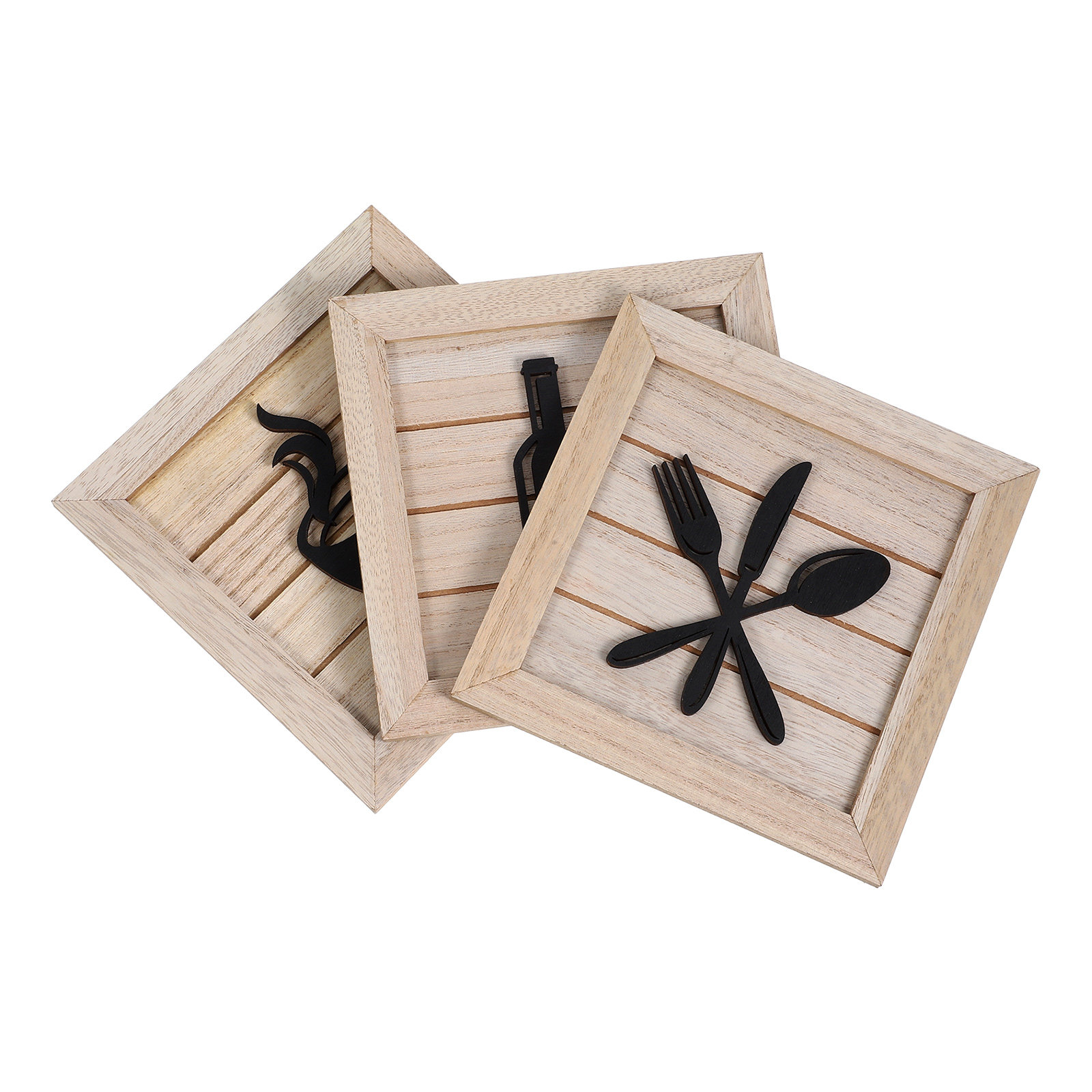 3Pcs Kitchen Fork Knife Wall H - Art Craft Restaurant ulasan dan harga