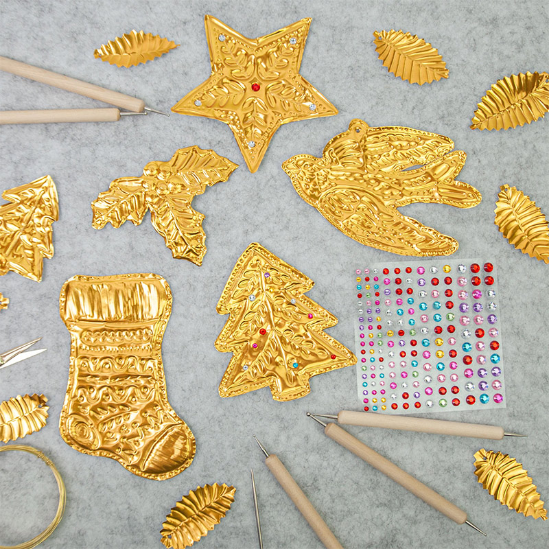 DIY Gold Foil Art Relief Chris - Art Craft For Christmas ulasan dan harga