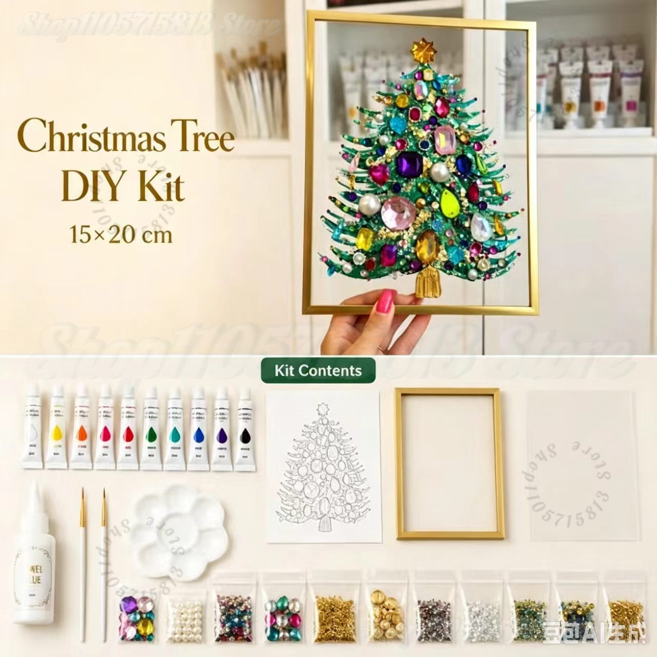 DIY Jeweled Christmas Tree Art - Art And Craft Xmas Tree ulasan dan harga