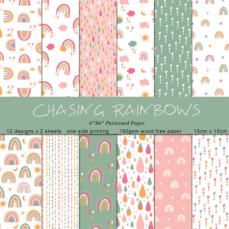 24 Sheets/Set Rainbow Craft Pa - Art Craft Rainbow ulasan dan harga