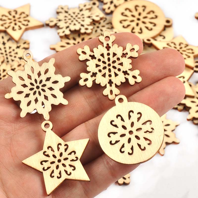 25pcs 34mm Mixed Snowflake/Sta - Art And Craft Xmas Tree ulasan dan harga