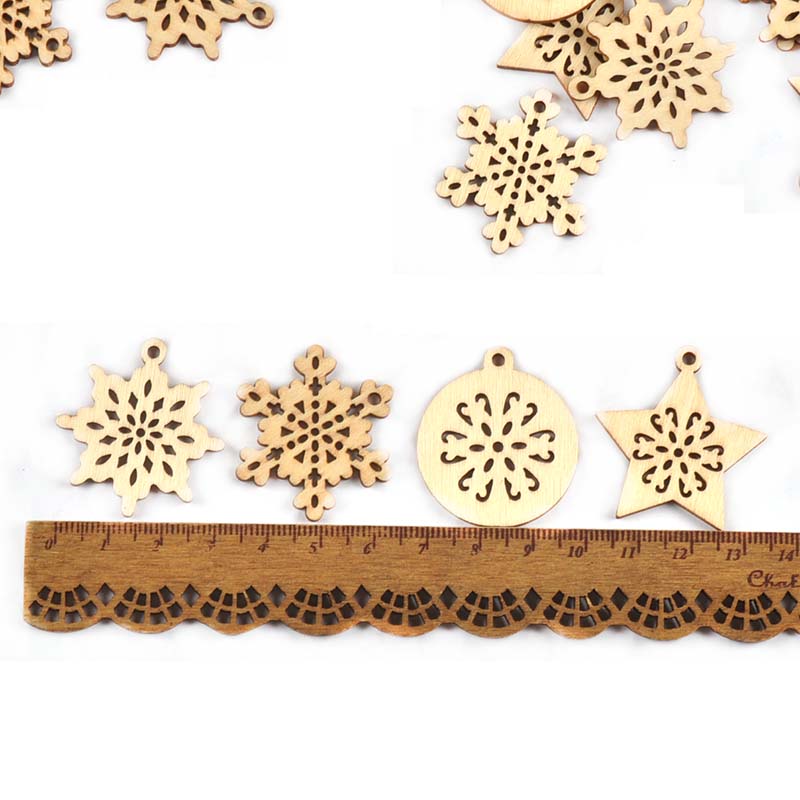 25pcs 34mm Mixed Snowflake/Sta - Art And Craft Xmas Tree ulasan dan harga