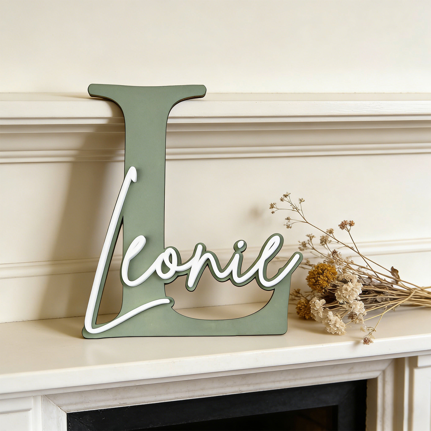 1pc Double-layer Wooden Name D - Art Craft Christmas ulasan dan harga