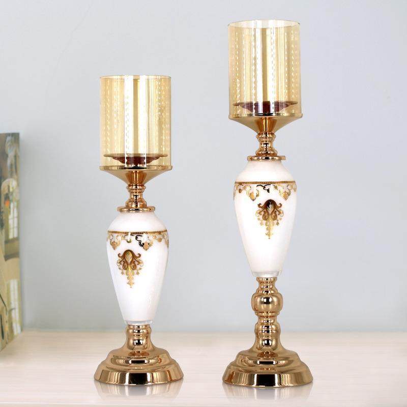 Candlestick ornament metal gla - Art Craft Restaurant ulasan dan harga
